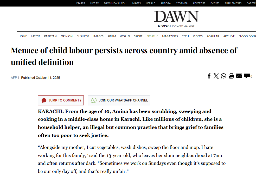 Menace of child labour persists across country amid absence of unified definition