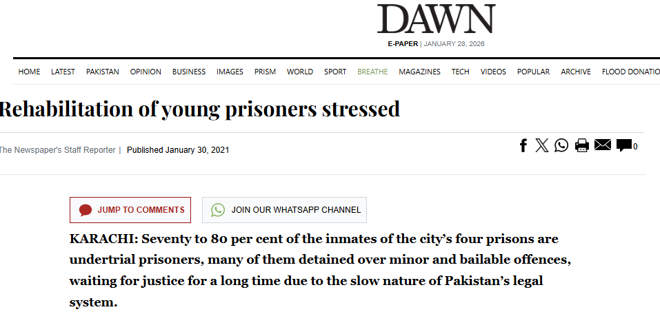 Rehabilitation of young prisoners stressed