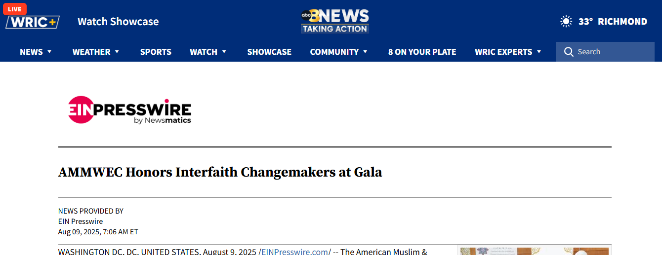 AMMWEC Honors Interfaith Changemakers at Gala